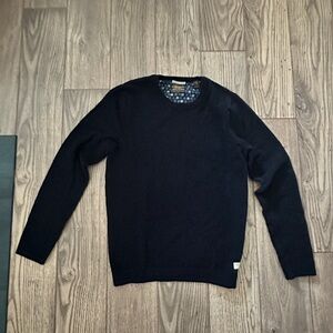 Scotch and Soda Mens Dark Navy Long Sleeve Sweater Size Medium Must Only Dance.